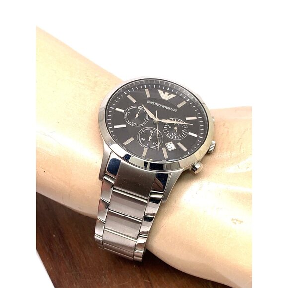 Emporio Armani Men's Watch AR2434 Quartz Chronograph Black Dial Stainless Steel - Picture 5 of 13